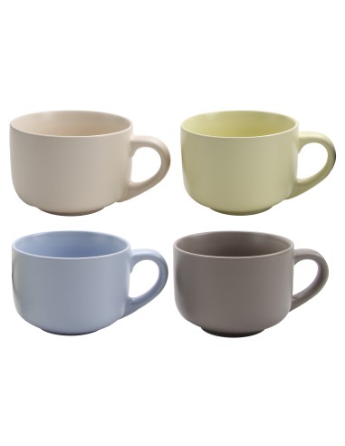 TAZZE CAFFE' E LATTE: vendita online BAYA SET 4TZ JUMBO 25020 COLORI ASSORTITI in offerta