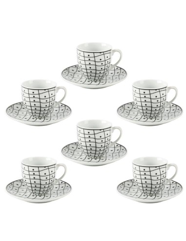 TAZZE CAFFE' E LATTE: vendita online CORFU SET 6TZ CAFFE 25190 CON PIATTINO in offerta