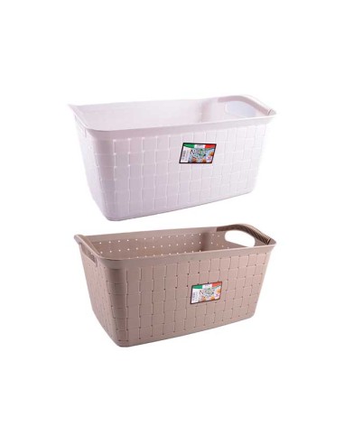 CESTE BUCATO PLASTICA: vendita online CESTA P/BIANCHERIA COUNTRY 660 53X37X25 in offerta