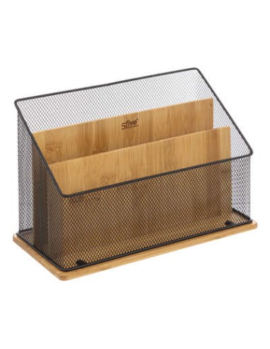 OGGETTISTICA: vendita online PORTADOCUMENTI 181247 METALLO/BAMBOO 29X14X20CM in offerta