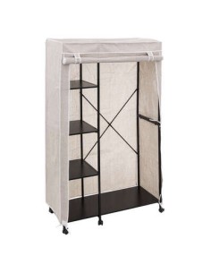 BOX E CONTENITORI SALVASPAZIO: vendita online GUARDAROBA 181297 COTONE/METALLO 90X40X165CM BEIGE in offerta