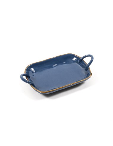 PIATTI: vendita online PIATTO PORTATA 17843 BLU C/MANICI 31,5X17,5CM CERAMICA in offerta