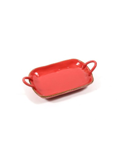 PIATTI: vendita online PIATTO PORTATA 18246 ROSSO C/MANICI 31,5X17,5CM CERAMICA in offerta