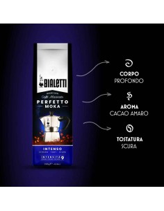 CAFFE': vendita online Bialetti Perfetto caffè macinato per moka gusto confezione da 250gr - Intenso in offerta