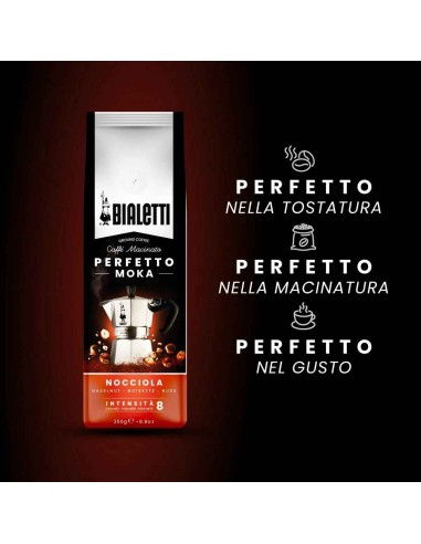 CAFFE': vendita online Bialetti Perfetto caffè macinato per moka gusto confezione da 250gr - Nocciola in offerta
