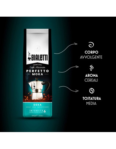 CAFFE': vendita online Bialetti Perfetto caffè macinato per moka gusto confezione da 250gr - Deka in offerta
