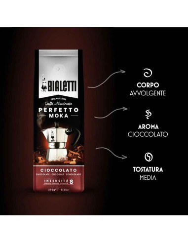 CAFFE': vendita online Bialetti Perfetto caffè macinato per moka gusto confezione da 250gr - Cioccolato in offerta