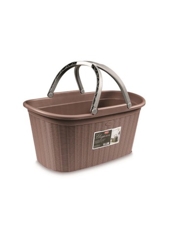 CESTE BUCATO PLASTICA: vendita online ELEGANCE CESTA CON MANIGLIE 60X40X11,5CM STEFANPLAST in offerta