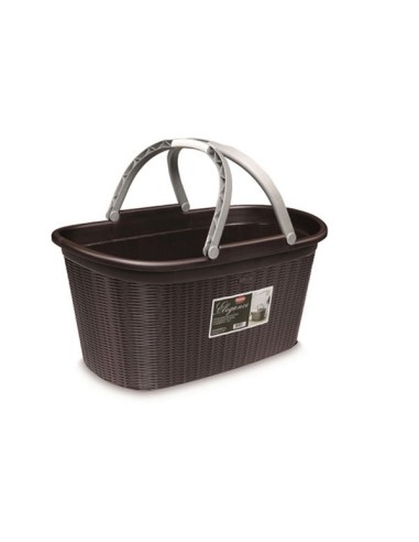 CESTE BUCATO PLASTICA: vendita online ELEGANCE CESTA CON MANIGLIE 60X40X11,5CM STEFANPLAST in offerta