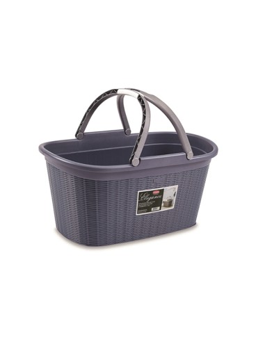 CESTE BUCATO PLASTICA: vendita online ELEGANCE CESTA CON MANIGLIE 60X40X11,5CM STEFANPLAST in offerta