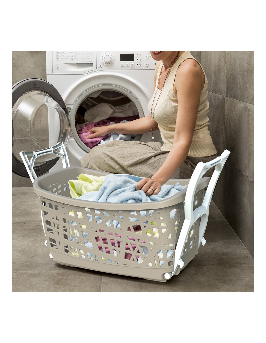 CESTE BUCATO PLASTICA: vendita online CESTA BUCATO STAND UP BAMA 70165 in offerta