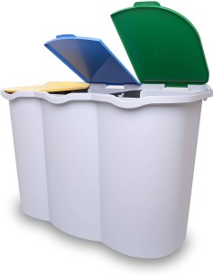 PATTUMIERE DIFFERENZIATA: vendita online PATTUMIERA RACCOLTA DIFFERENZIATA 3 SCOMPARTI 80 LT BELLI E FORTI in offerta 2