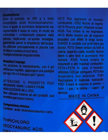 GONFIABILI: vendita online PASTIGLIE TRICLORO 90 5KG PER PISCINA in offerta