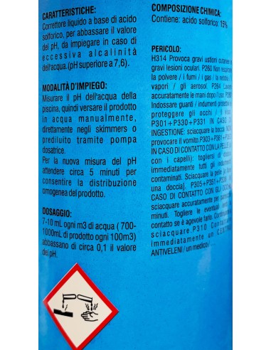 GONFIABILI: vendita online CORRETTORE LIQUIDO PH MENO 1KG PER PISCINA in offerta