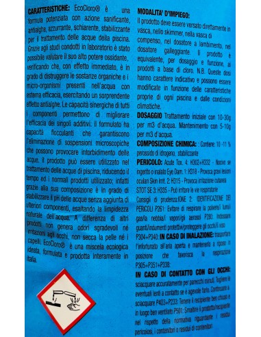 GONFIABILI: vendita online ECOCLORO 5KG PER PISCINA in offerta