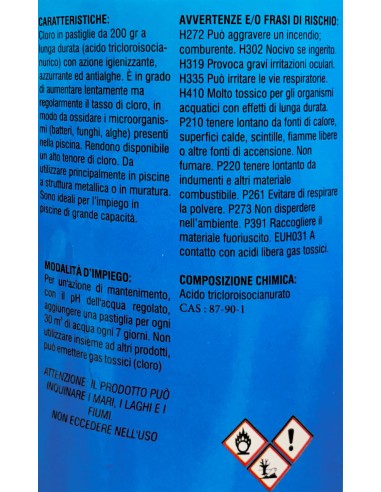 GONFIABILI: vendita online PASTIGLIE TRICLORO 90 1KG PER PISCINA in offerta