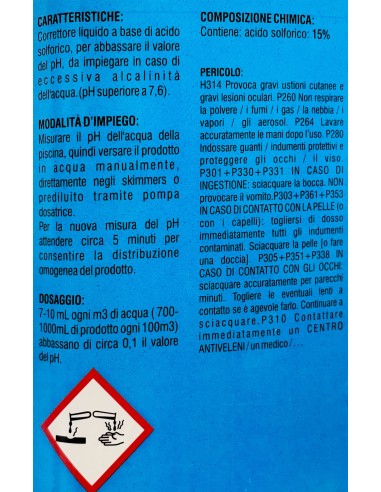 GONFIABILI: vendita online CORRETTORE LIQUIDO PH MENO 5KG PER PISCINA in offerta