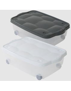 BOX E CONTENITORI SALVASPAZIO: vendita online Contenitore Salvaspazio con Coperchio e Ruote 40x60x18,5 cm - PVC, Pratico e Re...