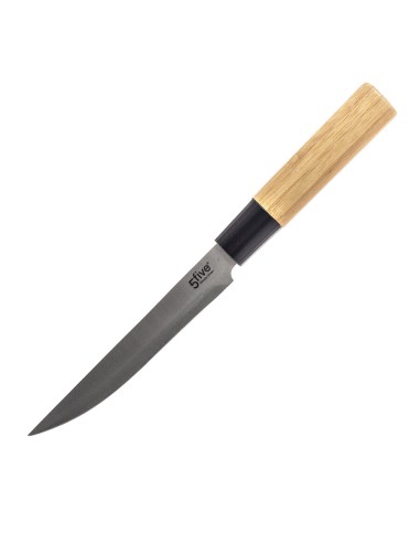COLTELLI TAVOLA: vendita online SET 5 COLTELLI ACCIAIO BASE BAMBOO 151357 in offerta