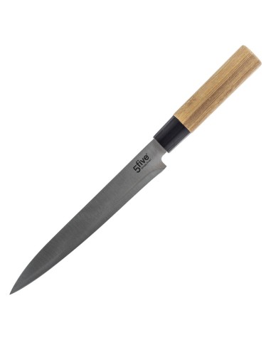 COLTELLI TAVOLA: vendita online SET 5 COLTELLI ACCIAIO BASE BAMBOO 151357 in offerta