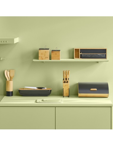 COLTELLI TAVOLA: vendita online SET 5 COLTELLI ACCIAIO BASE BAMBOO 151357 in offerta