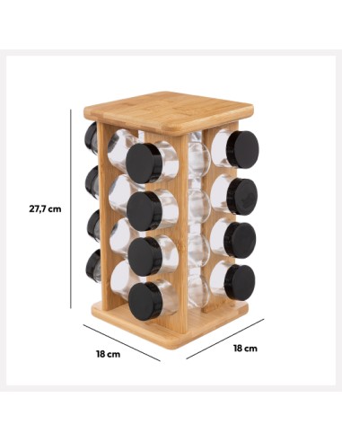 ACCESSORI VARI: vendita online PORTASPEZIE BAMBOO 124572 CON 16 BARATTOLI in offerta