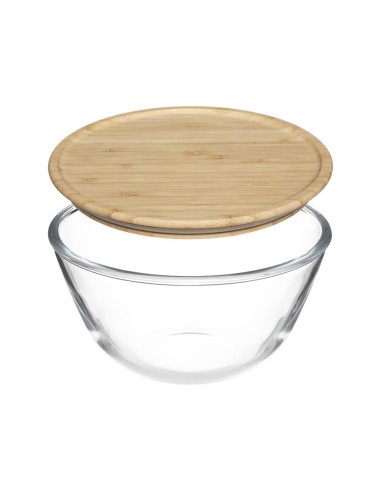 INSALATIERE E SCODELLE PLASTICA: vendita online INSALATIERA 1LT VETRO/BAMBOO in offerta