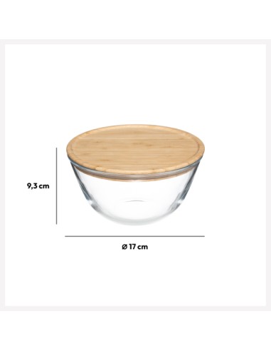 INSALATIERE E SCODELLE PLASTICA: vendita online INSALATIERA 1LT VETRO/BAMBOO in offerta