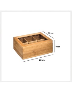 CONTENITORI E BROCCHE: vendita online SCATOLA PORTATHE 151154 BAMBOO in offerta 2