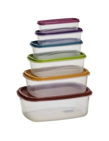 CONTENITORI E BROCCHE: vendita online SET 6 CONTENITORI 120393 CON COPERHIO RETTANGOLARE in offerta