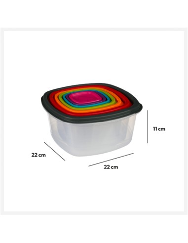 CONTENITORI E BROCCHE: vendita online SET 7 CONTENITORI 120392 CON COPERCHIO QUADRATI in offerta