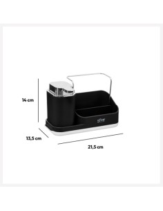 ACCESSORI LAVELLO: vendita online DISPENSER DETERSIVO 169131A CON PORTASPUGNE NERO in offerta 2