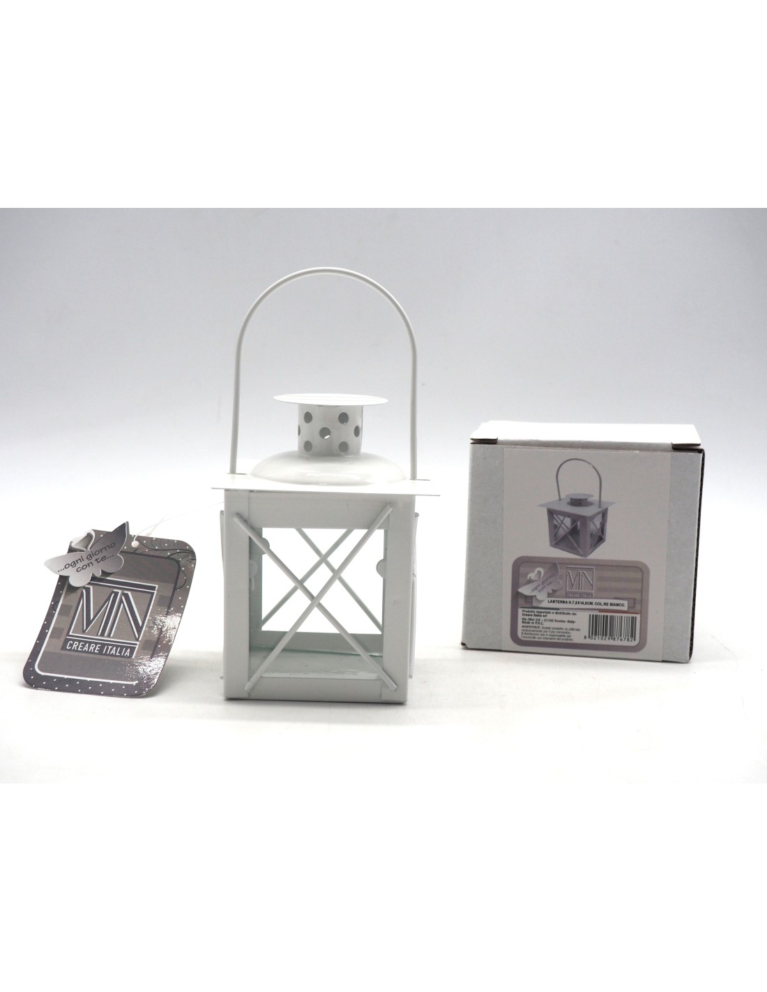 LANTERNE: vendita online LANTERNA METALLO 16,5X7,5X7,5CM BIANCO in offerta