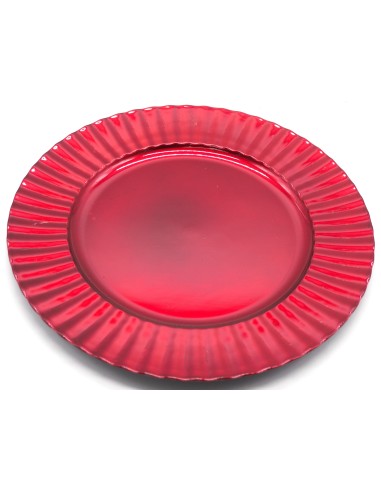 TAVOLA E CUCINA: vendita online PIATTO PLASTICA A CERCHI D33CM ROSSO in offerta