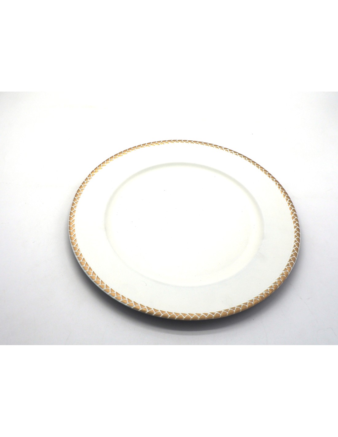 TAVOLA E CUCINA: vendita online PIATTO PLASTICA CREMA D33CM CON BORDO TRECCIA ORO in offerta