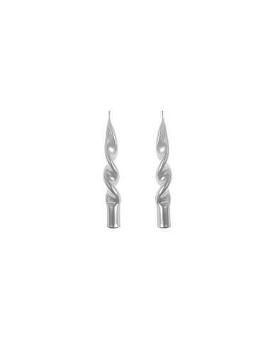 CANDELE: vendita online SET 2 CANDELE FIAMMA H14CM SILVER GREY in offerta