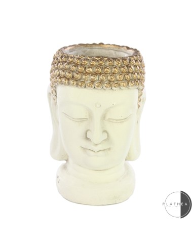 VASI D'ARREDO: vendita online BUDDHA PORTAVASO BIANCO/ORO 25X24X35CM MAGNESIA in offerta