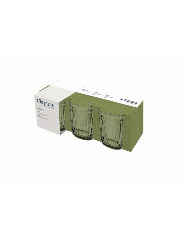 BICCHIERI ACQUA VINO BIBITA: vendita online DORICO CONF 3 BICCHIERI 300CC VERDE in offerta