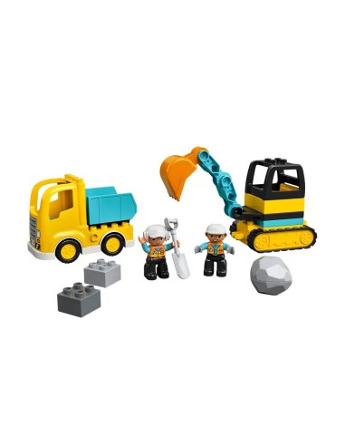 GIOCATTOLO PUBBLICIZZATO: vendita online LEGO DUPLO Town Camion e Scavatore Cingolato, Veicoli da Cantiere per Bambini 2+ Ann...