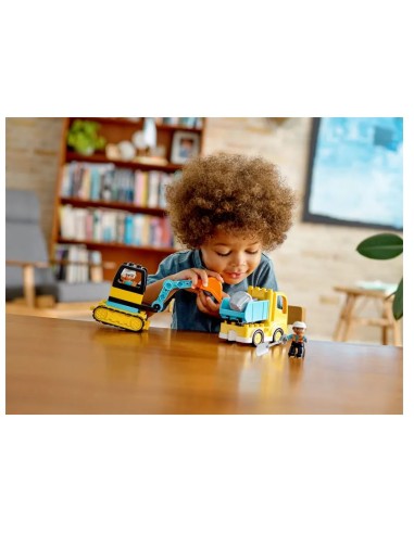 GIOCATTOLO PUBBLICIZZATO: vendita online LEGO DUPLO Town Camion e Scavatore Cingolato, Veicoli da Cantiere per Bambini 2+ Ann...