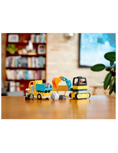 GIOCATTOLO PUBBLICIZZATO: vendita online LEGO DUPLO Town Camion e Scavatore Cingolato, Veicoli da Cantiere per Bambini 2+ Ann...