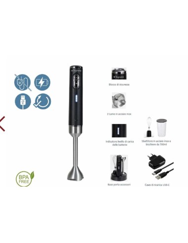 FRULLATORI E TRITATUTTO: vendita online FRULLATORE IMMERSIONE 200W SENZA FILI AVANTSPACE in offerta