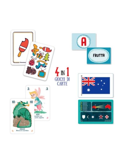GIOCHI DI SOCIETA'E PUZZLE: vendita online GIOCO 4IN1 16720 GIOCHI DI CARTE in offerta