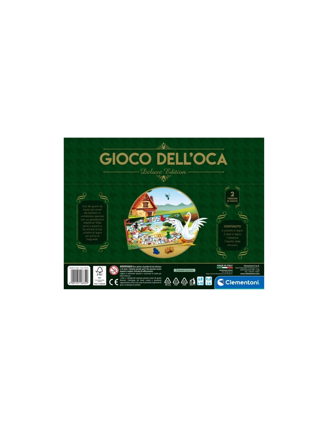 GIOCHI DI SOCIETA'E PUZZLE: vendita online CLEMENTONI, GIOCO DELL’OCA DELUXE, GIOCO DA TAVOLO, 38X27X5 CM in offerta