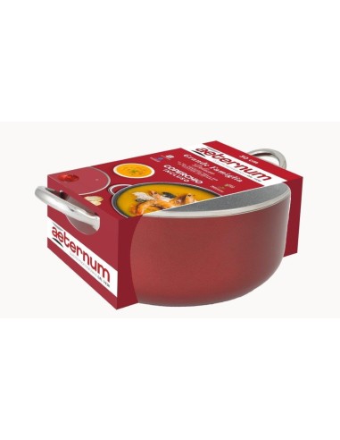 PENTOLE INDUZIONE: vendita online GRANDE FAMIGLIA CASSERUOLA+COPERCHIO 30CM ROSSO in offerta