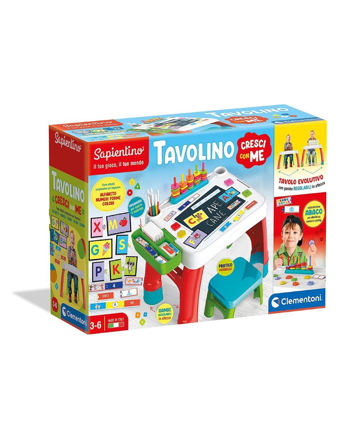 PRESCOLARI: vendita online SAPIENTINO CLEMENTONI TAVOLINO CRESCI CON ME GIOCO EDUCATIVO PER BAMBINI in offerta