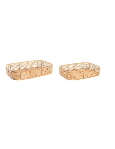 OGGETTISTICA: vendita online VASSOIO 2 MISURE BAMBOO 44X30X9CM NATURALE BD194959 in offerta