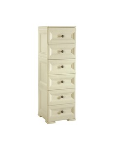 ARMADIETTI: vendita online Tontarelli, cassettiera alta, 6 cassetti piccoli, angora, 40x47x125 cm, mobile contenitore, organi...