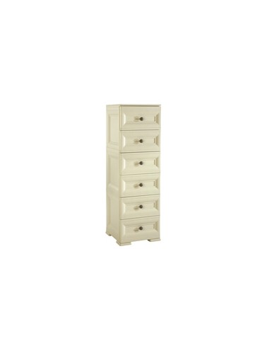 ARMADIETTI: vendita online Tontarelli, cassettiera alta, 6 cassetti piccoli, angora, 40x47x125 cm, mobile contenitore, organi...
