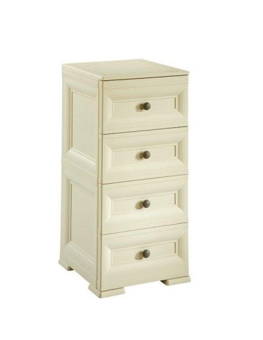 CASSETTIERE: vendita online Tontarelli, cassettiera stretta, 4 cassetti piccoli, angora, 40x47x85,5 cm, mobile contenitore, o...